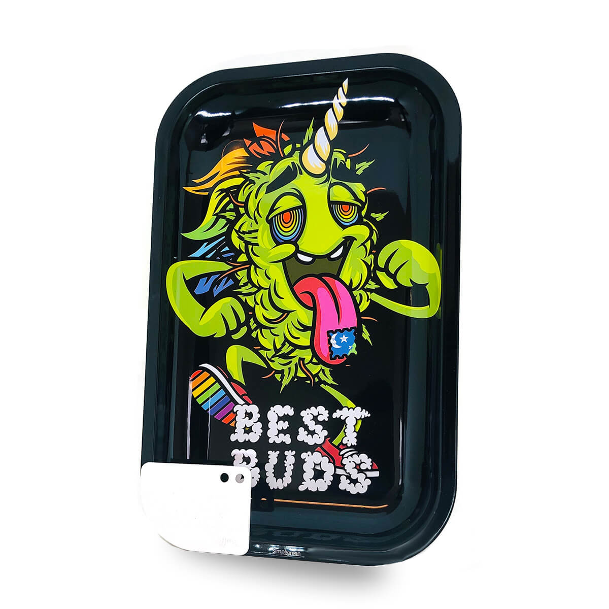 Best Buds LSD Large Metal Rolling Tray & Magnetic Grinder Card