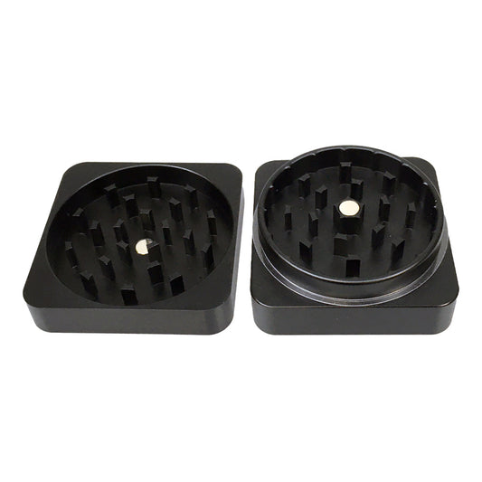 Grinder Best Buds Flat Square Aluminium Onyx