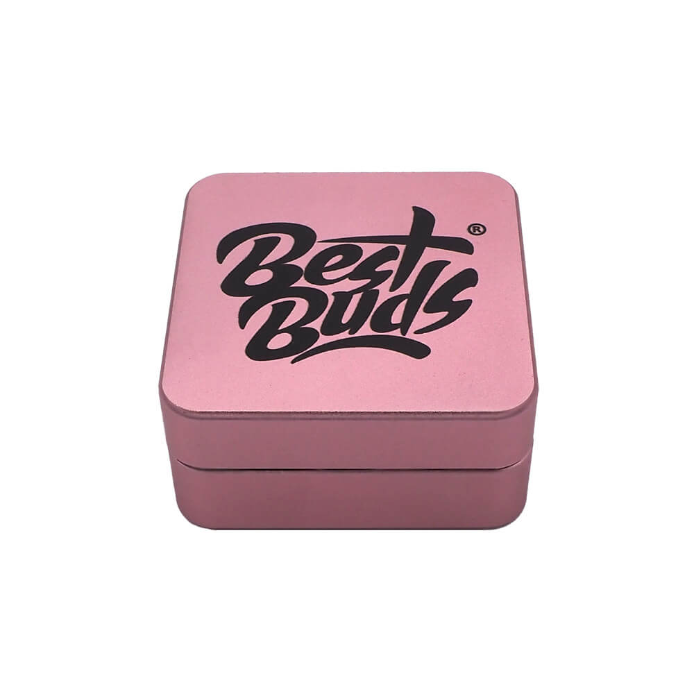 Grinder Best Buds Flat Square Aluminium Flamingo